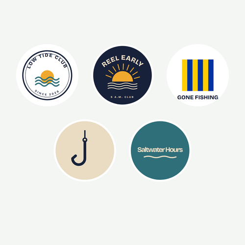 Five coastal stickers, design preview