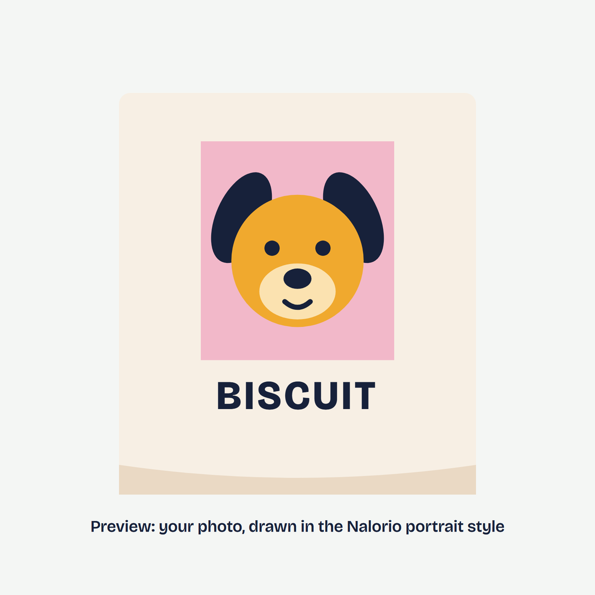 Blanket with an illustrated pet portrait and name, preview