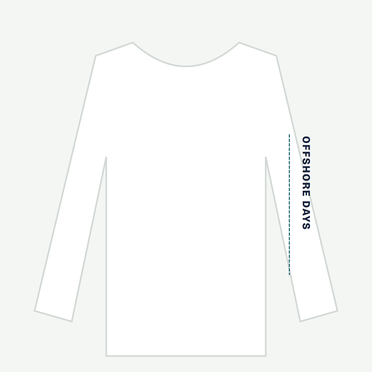 Offshore Days long sleeve, design preview: sleeve print