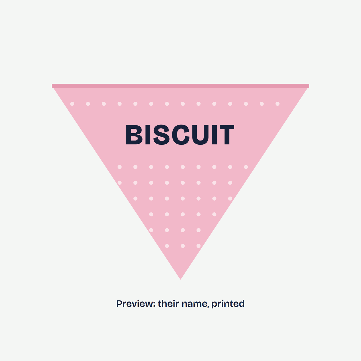 Pet bandana printed with a name, preview